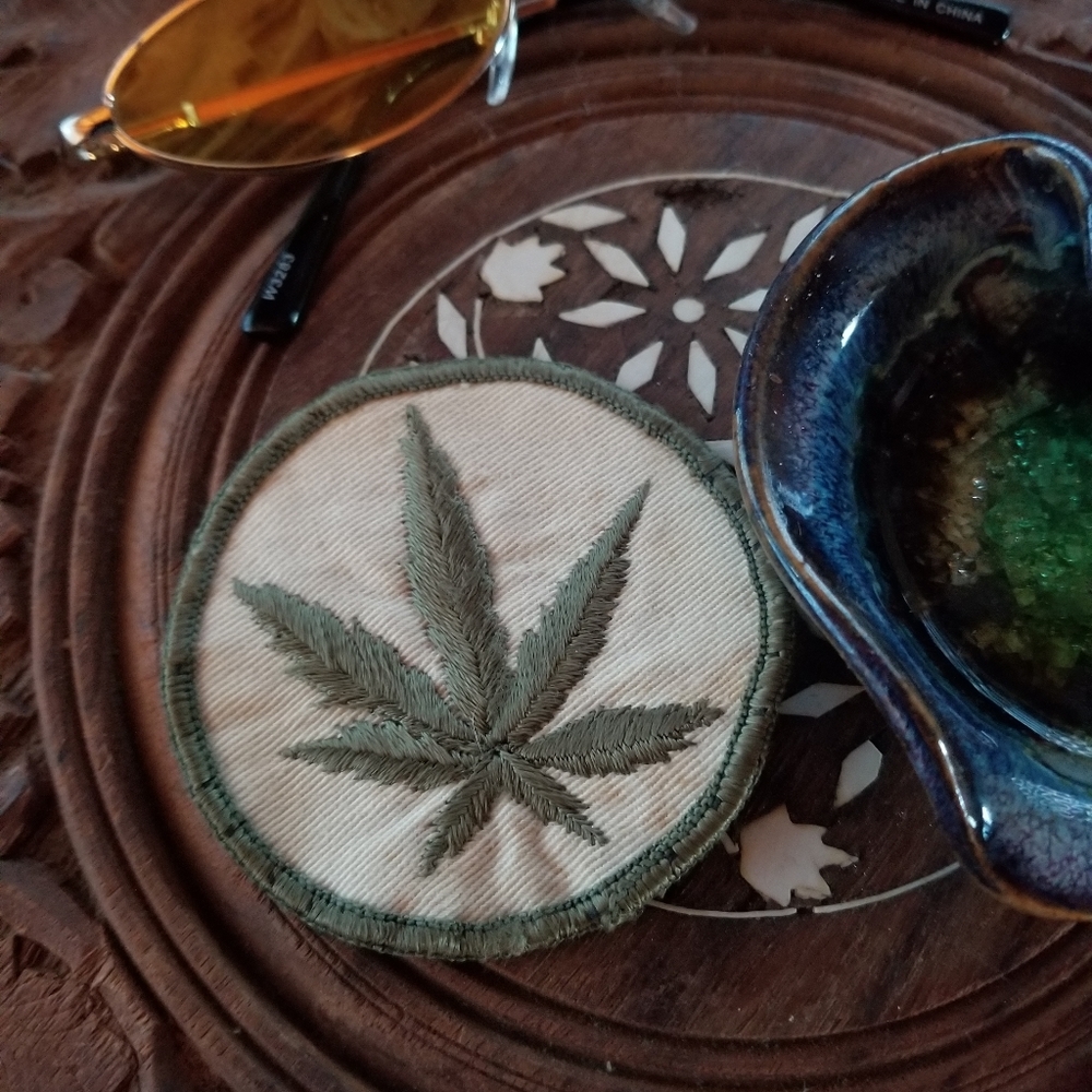 1960s pot leaf patch vintage